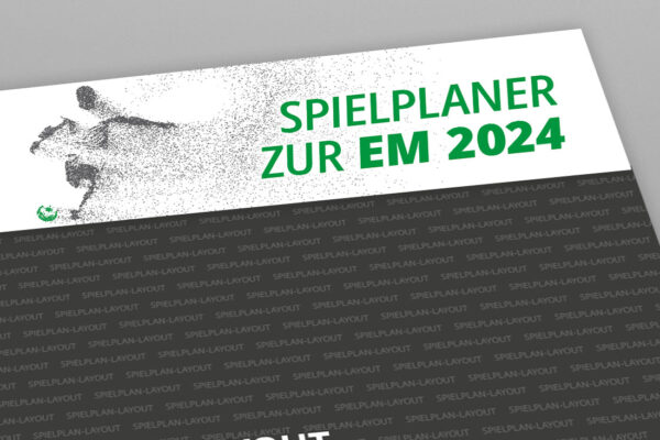 Poster zur Fussball EM 2024 mit der Werbeflaeche Player in gruen