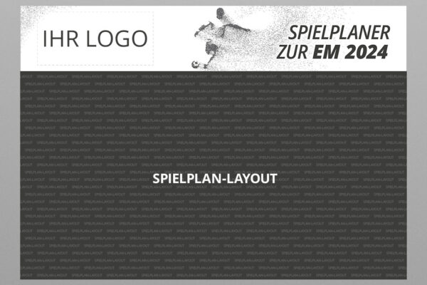 EM Planer als Wandplaner bzw. Poster mit Logo mit der Werbeflaeche Player in anthrazit