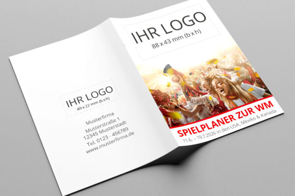 WM-Planer als Kompaktplaner mit der Werbeflaeche Fans in rot