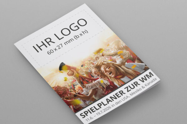 WM Planer 2026 als Pocketplaner mit der Werbeflaeche Fans in anthrazit