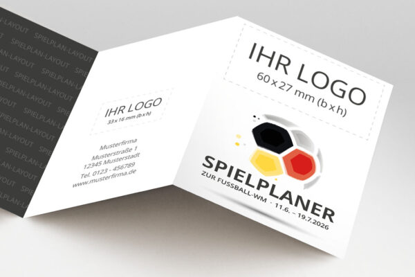 WM Planer mit Firmenlogo als Pocketplaner mit der Werbeflaeche Dome