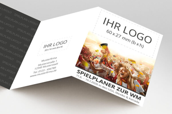 WM Planer mit Firmenlogo als Pocketplaner mit der Werbeflaeche Fans in anthrazit