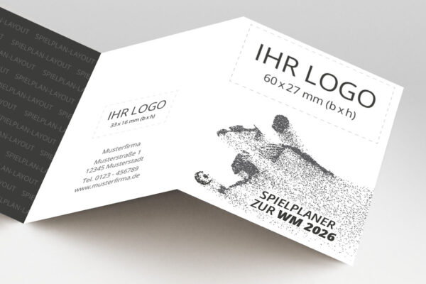 WM Planer mit Firmenlogo als Pocketplaner mit der Werbeflaeche Player in anthrazit