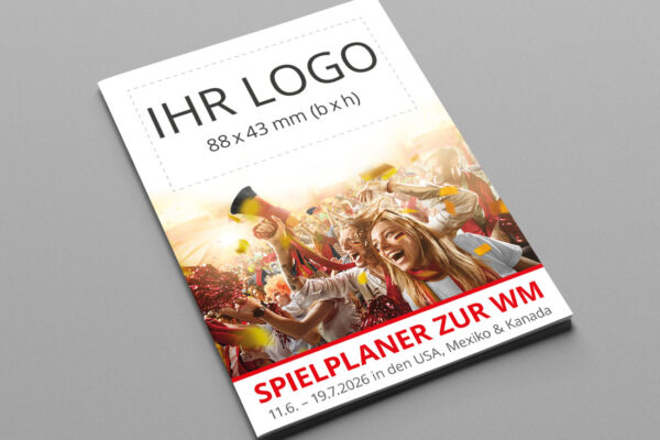 WM Spielplaner individualisiert als Kompaktplaner mit der Werbeflaeche Fans in rot